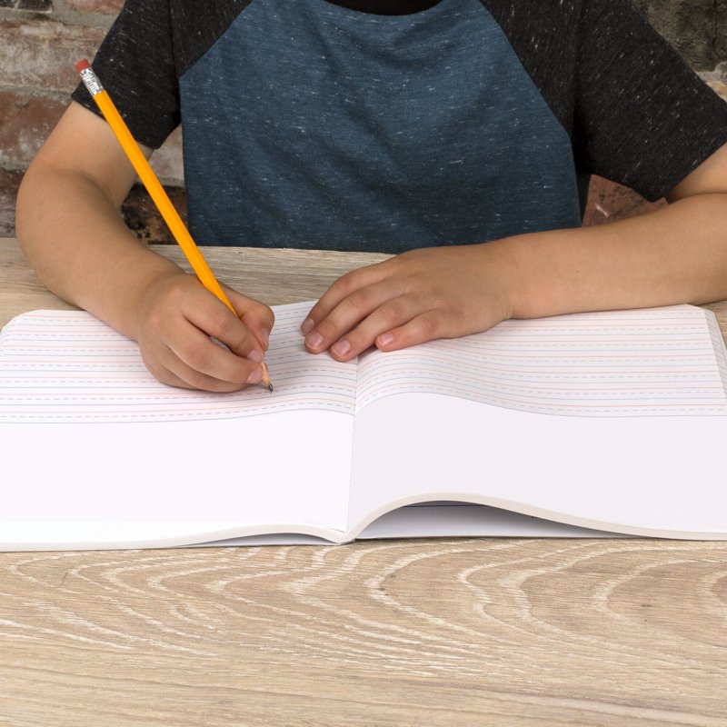 Primary Student Journal for Grades K-2 - Half Page Ruled, 100 Sheets, 12 Pack