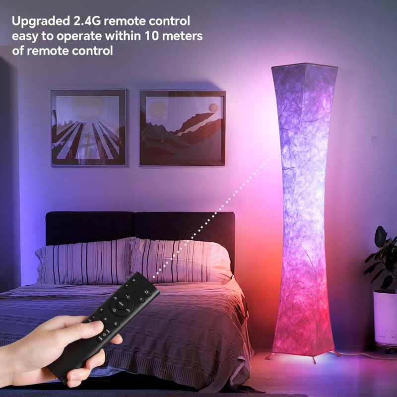 RGB Floor Lamp 61 Inch Tall with Remote & App Control - Color Changing LED for Living Room Bedroom Game Room