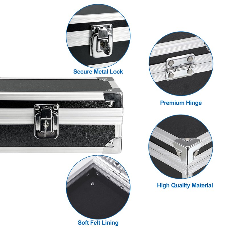 Lockable Aluminum Cash Box with Key - Compact Money Storage Organizer