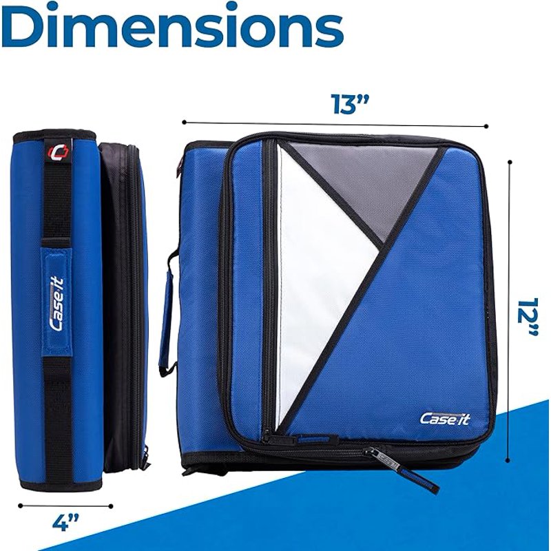Universal Zipper Binder with 2-Inch Padded Laptop Pocket - Multiple Colors