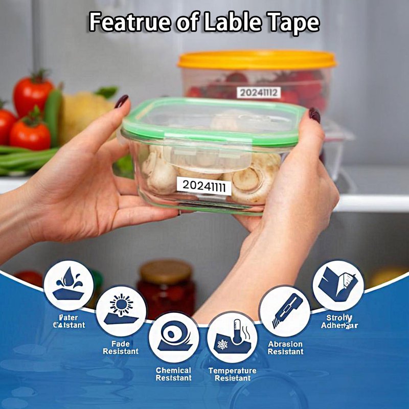 Self-Adhesive Label Tape 10-Pack for Dymo LetraTag Label Makers - 12mm White & Black