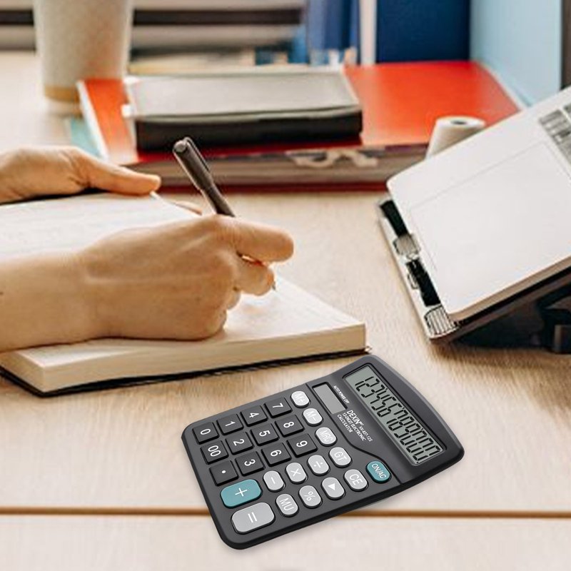 Office Desk Calculator with Large Buttons Dual Power Solar Battery