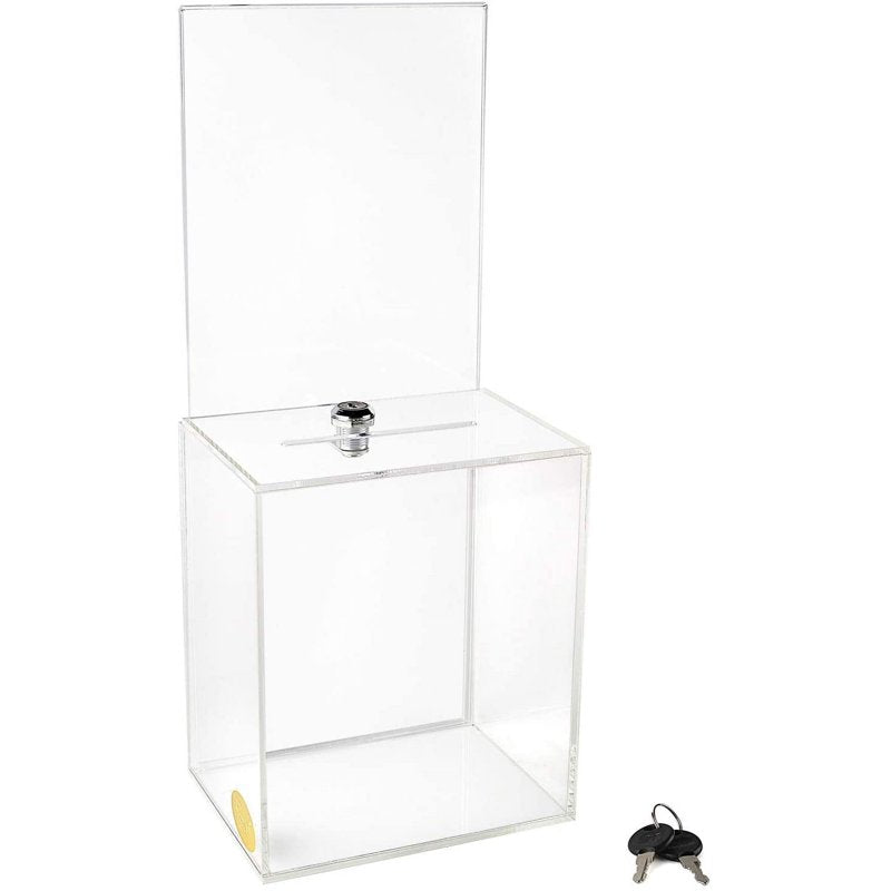 Large Acrylic Donation & Ballot Box Set - Suggestion & Tip Boxes for Fundraising