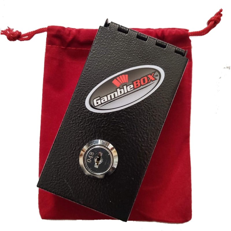 Gamble Box Portable Locking Cash Drop Safe Wallet with Red Velvet Bag