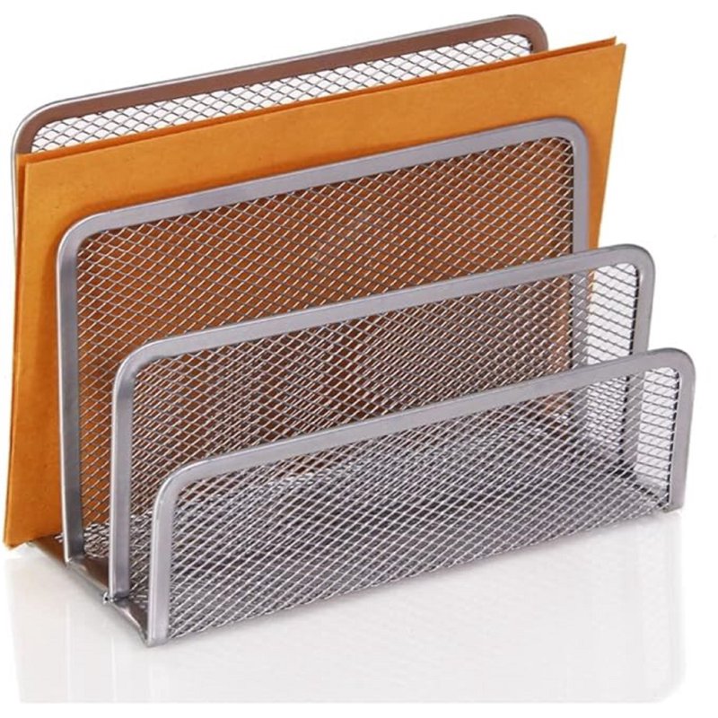 Desk Mail Organizer with 3 Mesh Slots for Office Documents and Folders