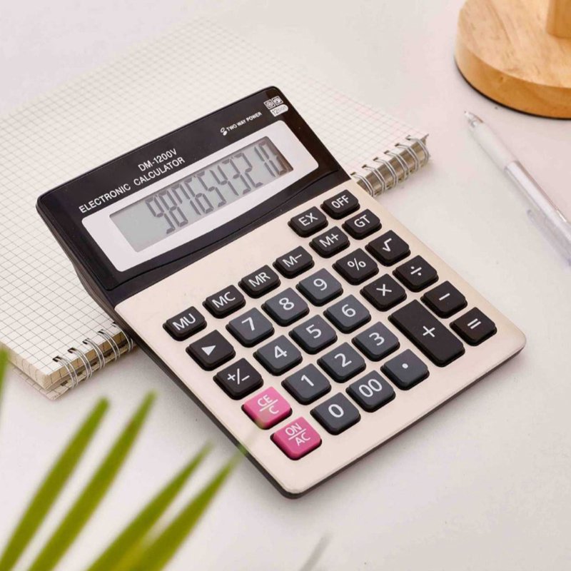 Large Screen Desktop Calculator with 12 Digit Display and Ergonomic Buttons