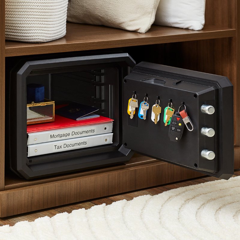 Fireproof Security Safe with Combination Lock 13.7x16.4x18.8 in Black
