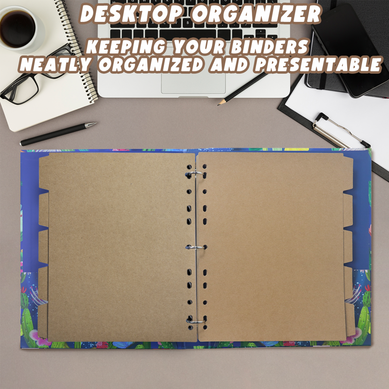 8.5 x 11 Inch Kraft Binder Dividers with 5 Writable Tabs for 2/3/4 Ring Binders