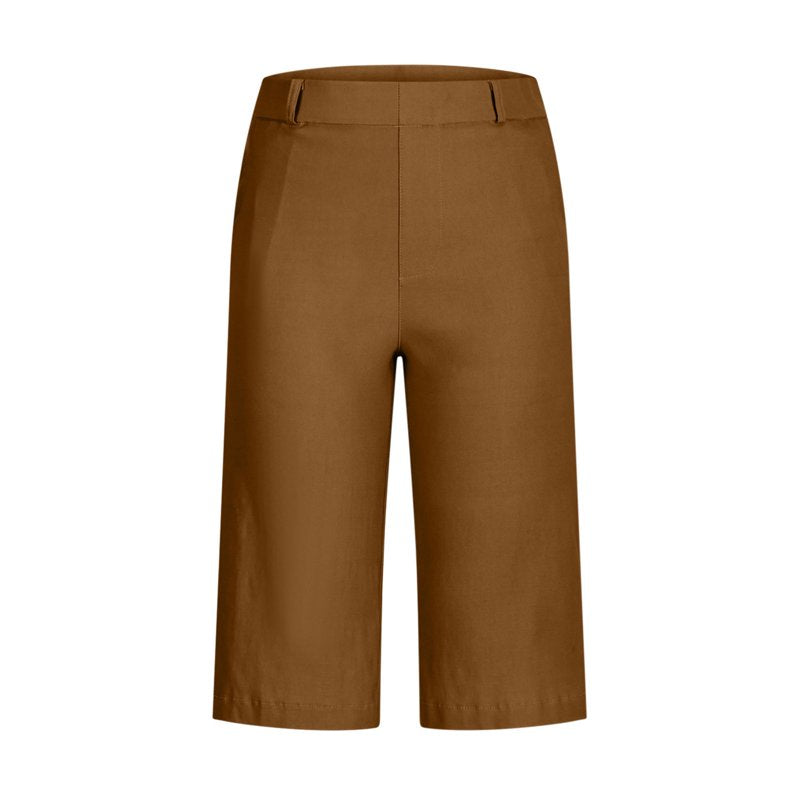 Women’s Bermuda Shorts High Waist Chino Casual Summer Knee Length Slim Fit