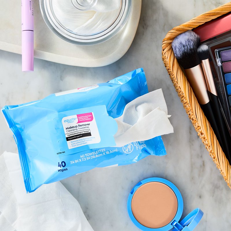 Makeup Remover Cleansing Towelettes - Hypoallergenic, Waterproof Makeup Removal