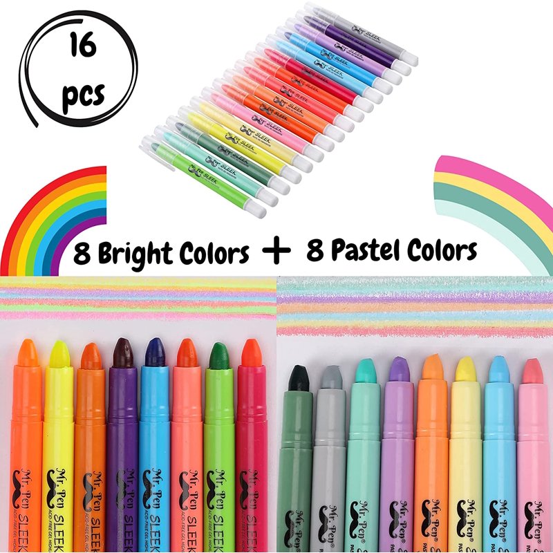No Bleed Gel Highlighters Set - 16 Color Pack for Bible Journaling & Color Coding