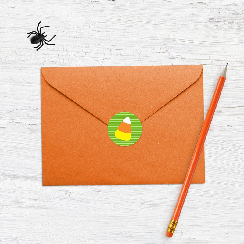 Halloween Character Stickers 250 Round Fall Labels with 8 Designs - 1.5"