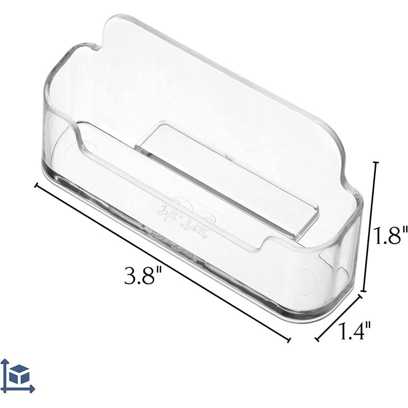 Acrylic Business Card Holders 3 Pack - Clear Desk Organizer Display