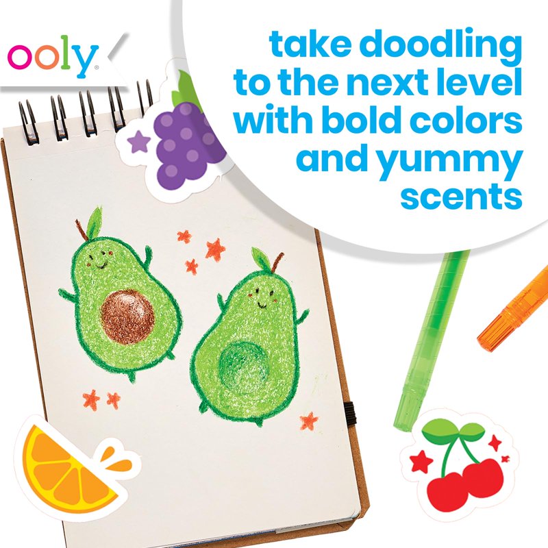 Scented Twist-Up Crayons with Fruit Scents - 12 Color Kids Art Supplies