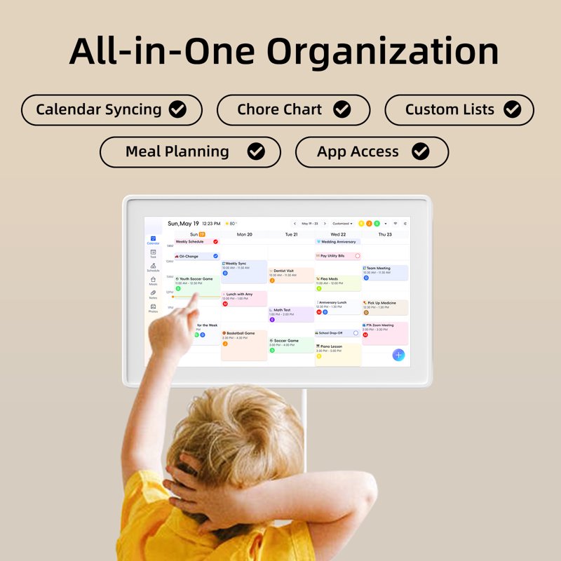 15.6-Inch All-in-One Touchscreen Family Digital Calendar and Photo Frame