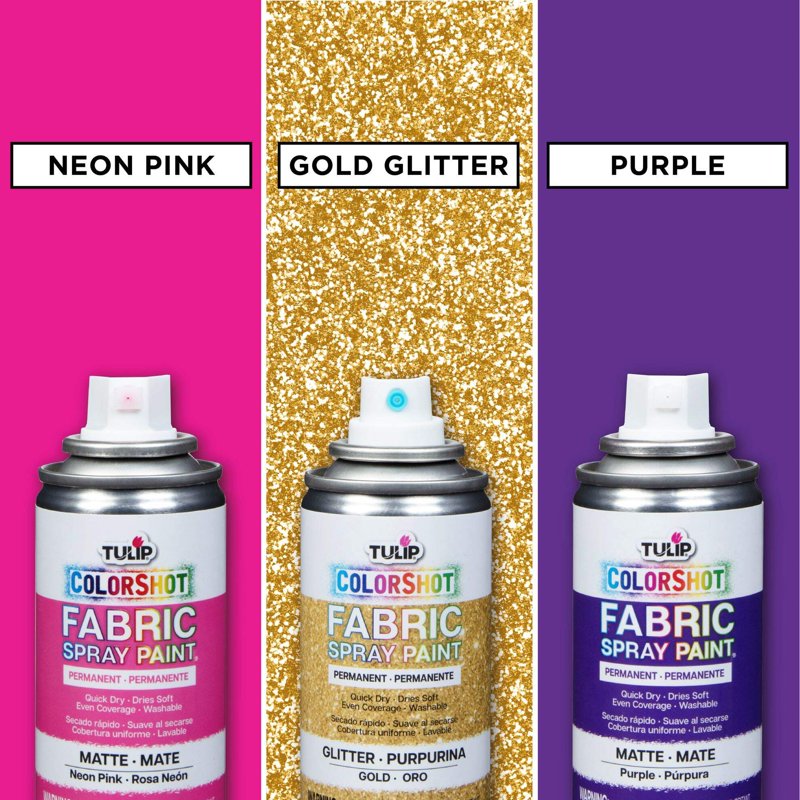 Fabric Spray Paint Set - Permanent, Quick-Dry, 3 Colors for Light Fabrics