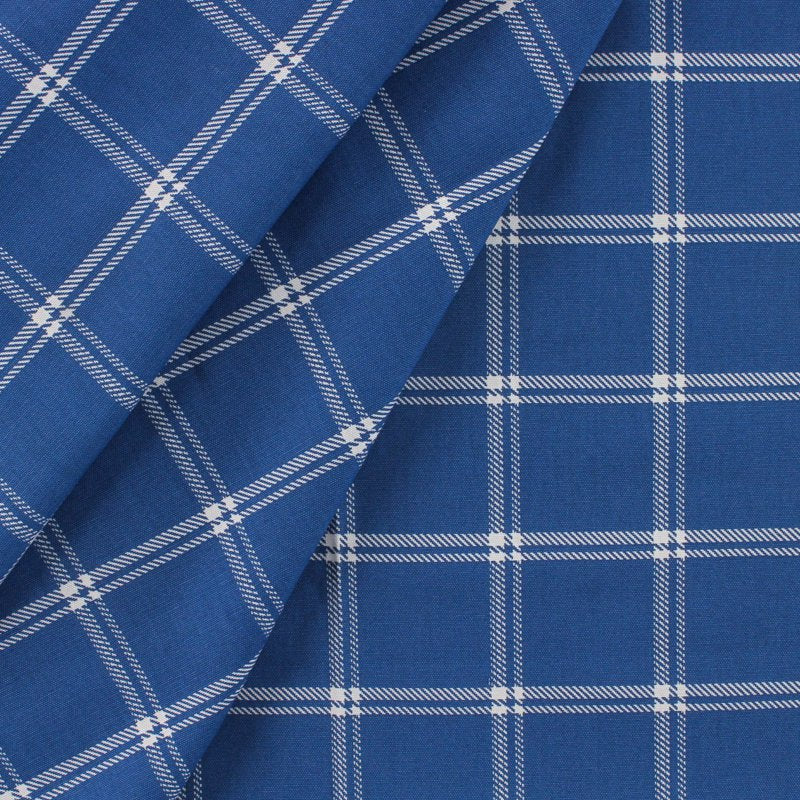 Cotton Plaid Fabric 2 Yards - Blue Home Decor & Sewing Material