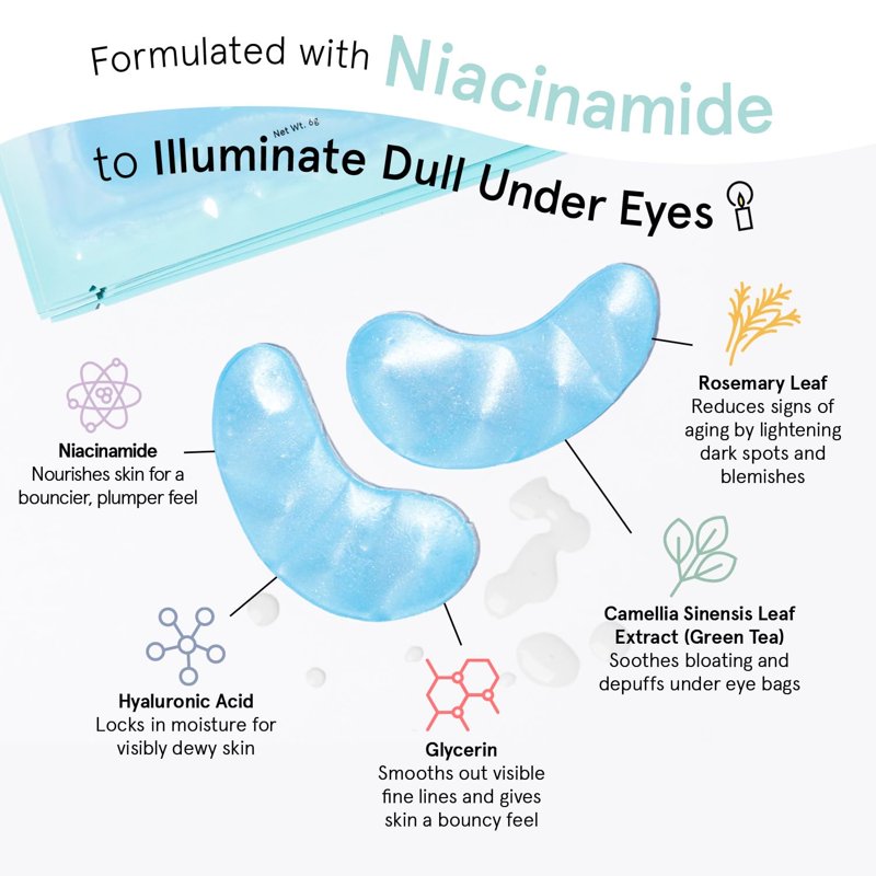 Illuminating Under Eye Mask Set for Dark Circles & Puffiness - 6 Pairs