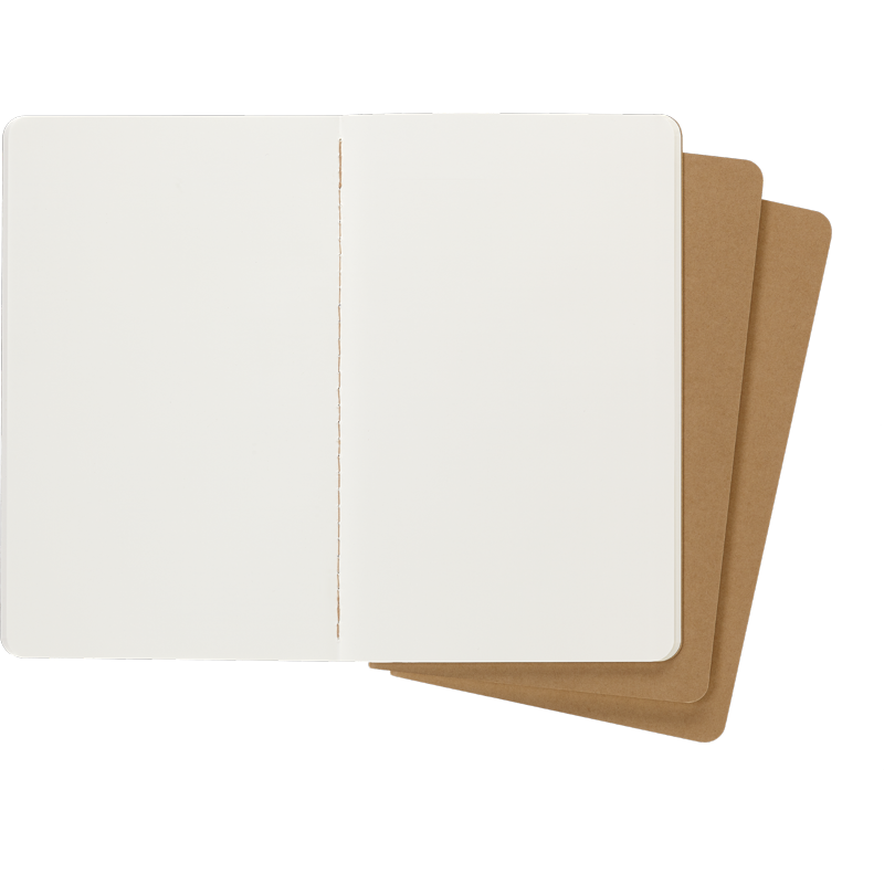 Large Kraft Brown Cahier Journals Set of 3 - Plain Note Books for Writing