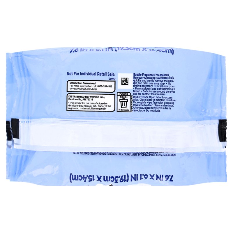 Fragrance Free Makeup Remover Cleansing Towelettes - 80 Count