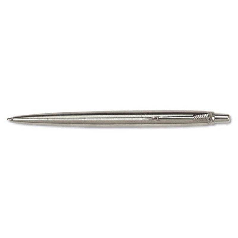 Refillable Blue Stainless Steel Ballpoint Pen - Medium Point, Gift Box