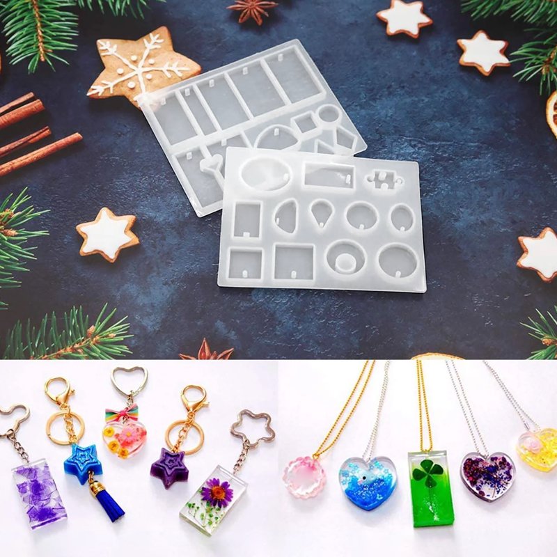 Resin Molds Kit 229 Pieces for Jewelry Making, Silicone Casting Tools for Beginners