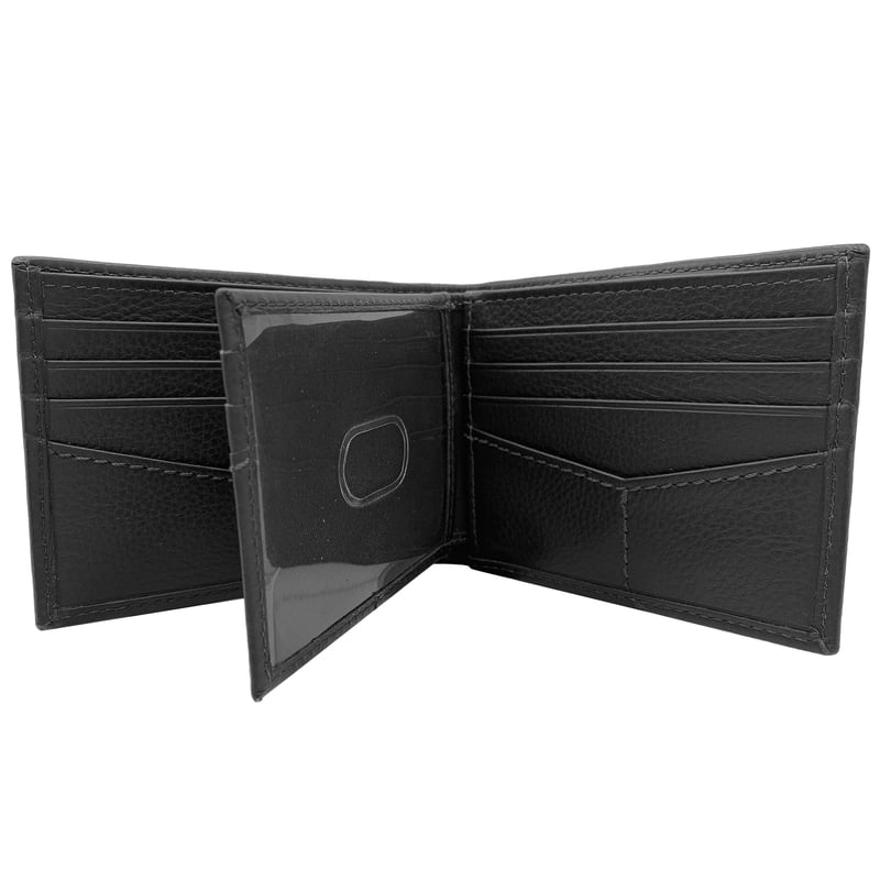 Genuine Leather Bifold Wallet for Men with RFID Protection - Black