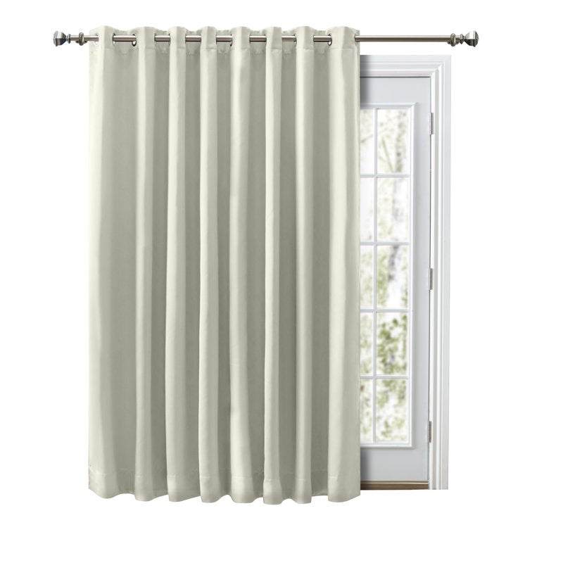 Blackout Patio Curtain Panel - Heavyweight Grommeted Room Divider for Doors & Windows