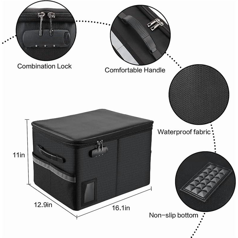 Fireproof File Cabinet with Lock - Water-Resistant Document Organizer for Letter & Legal Files