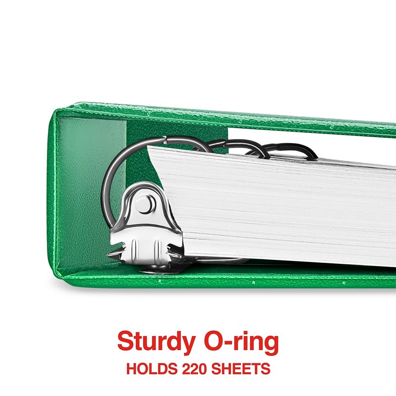 Staples 1-Inch 3-Ring View Binder - Assorted Colors, Holds 220 Sheets