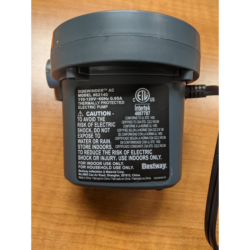 Electric Air Pump for Inflatables, Pool Toys & Airbeds - 110-120V