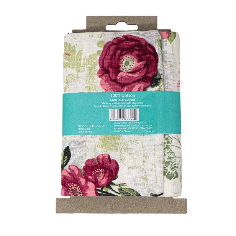 Cotton Fabric Roll 1 Yard - Rose Cranberry Pattern for Quilting & Sewing