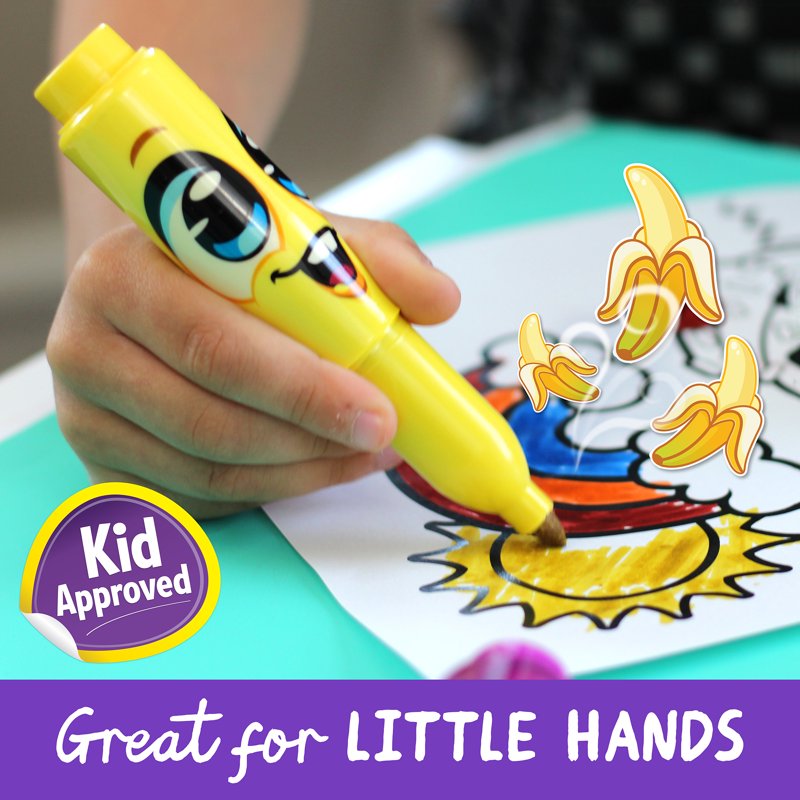 Kids Jumbo Scented Markers Set - 16 Fruit Fragrance Washable Chunky Markers