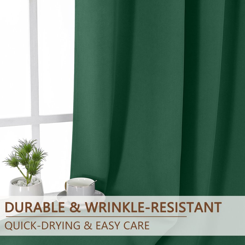Blackout Curtains 2 Panels - Thermal Grommet Room Darkening Drapes for Tall Windows