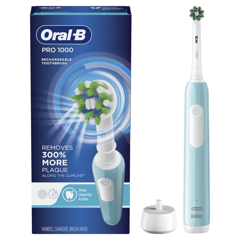 Electric Toothbrush with CrossAction Brush Head - Rechargeable, Clinically Proven Oral Care