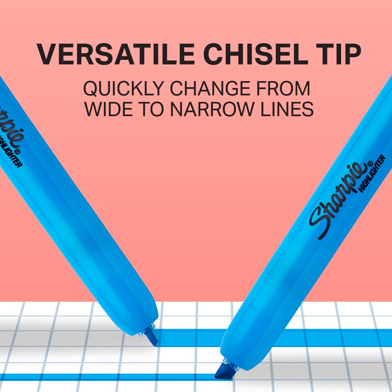 Retractable Fluorescent Highlighters Set - Chisel Tip, Bright Colors, 12 Pack