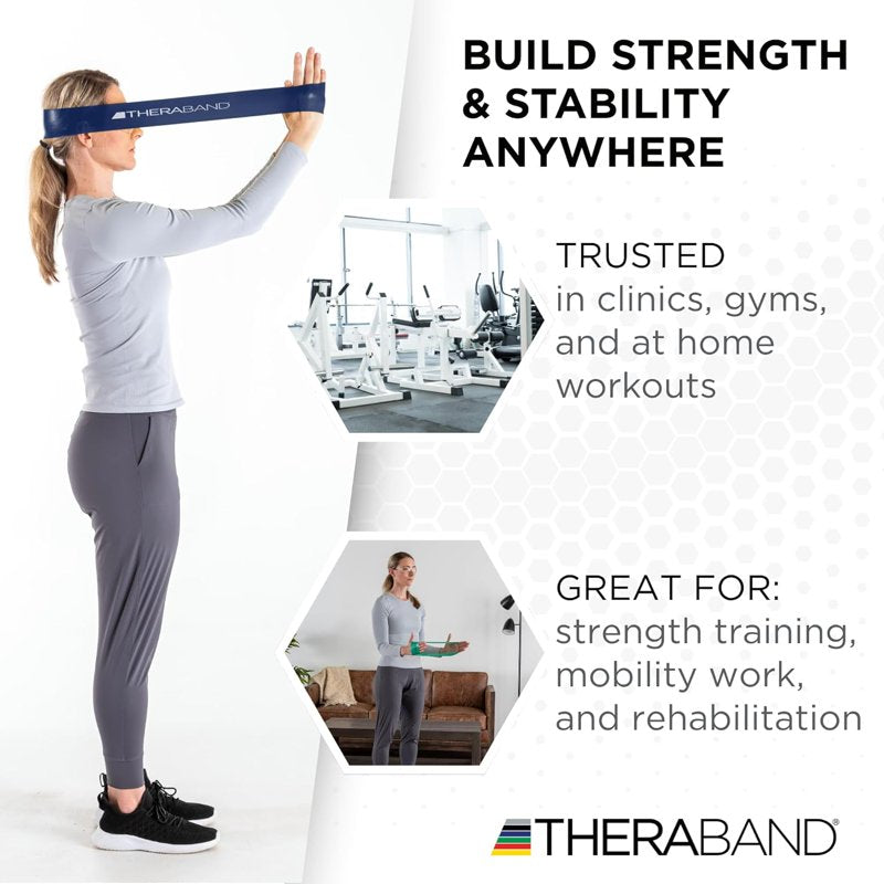 Resistance Band Loop for Strength Training and Rehabilitation - 18 Inch Blue, Extra Heavy