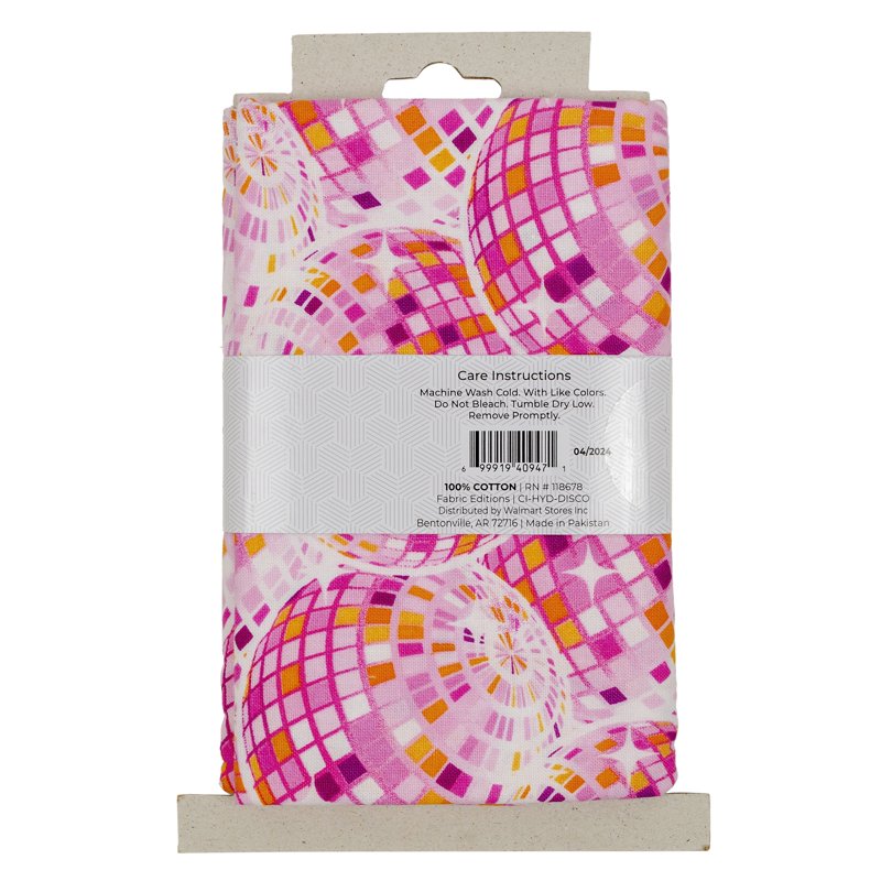 Pink Cotton Disco Ball Fabric — 42 Inch Wide for Sewing & Crafts