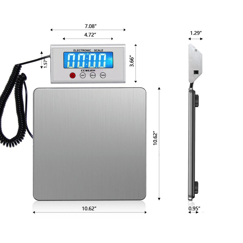 Heavy Duty Electronic Postal Scale 440lbs with LCD Display & Tare Function