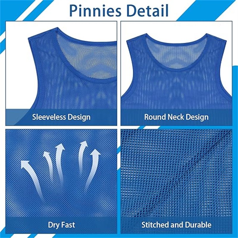 Youth & Kids Sports Team Pinnies - Mesh Practice Vests for Football, Basketball, Soccer, and More