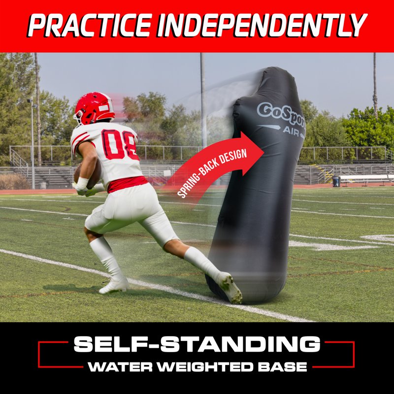 Inflatable Football Tackling Dummy with Water-Weighted Base - 70 Inch Practice Equipment