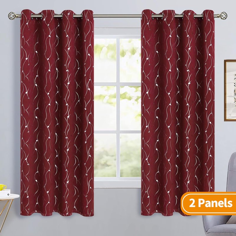 Blackout Curtains 63 Inch Length Set Thermal Insulated Room Darkening Window Drapes