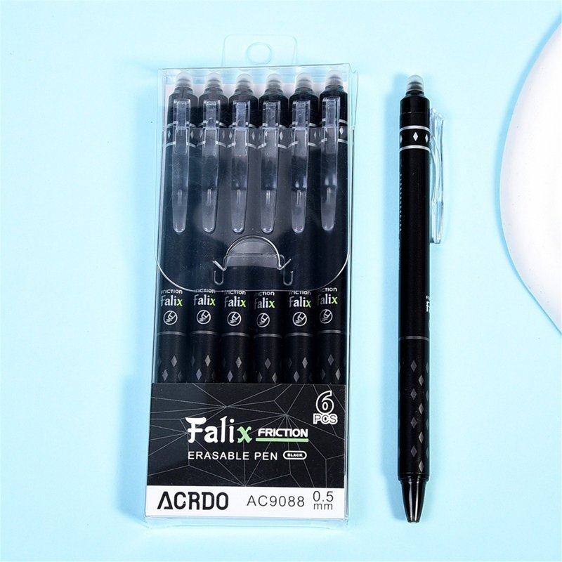 Erasable Gel Pens 6-Pack Retractable Smooth Writing and Mistake Erasing