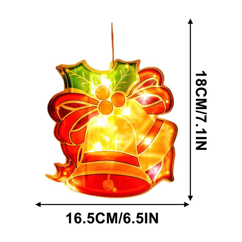 Christmas Window Hanging Lights with Suction Cups - Battery Operated Indoor Decor