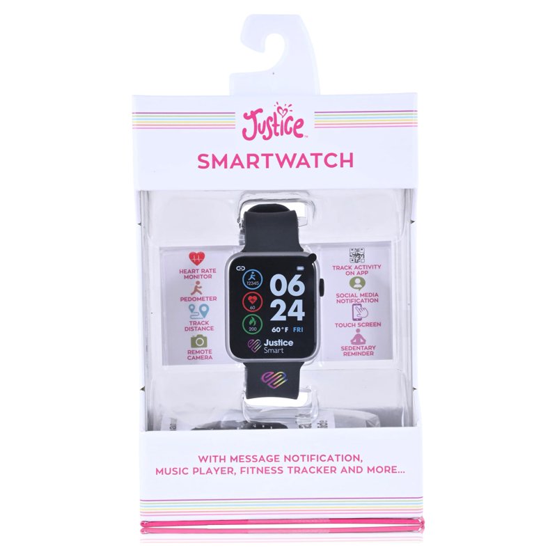 Unisex Tween Smart Watch with Silicone Perforated Band - Black