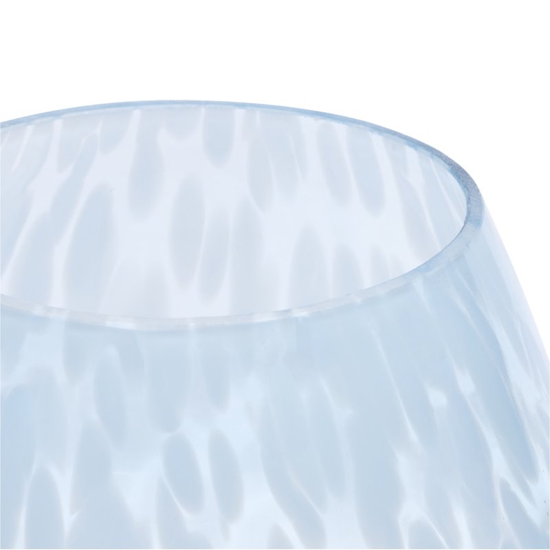 Battery-Powered Blue Mushroom Table Lamp - 8-Inch Tortoise Glass