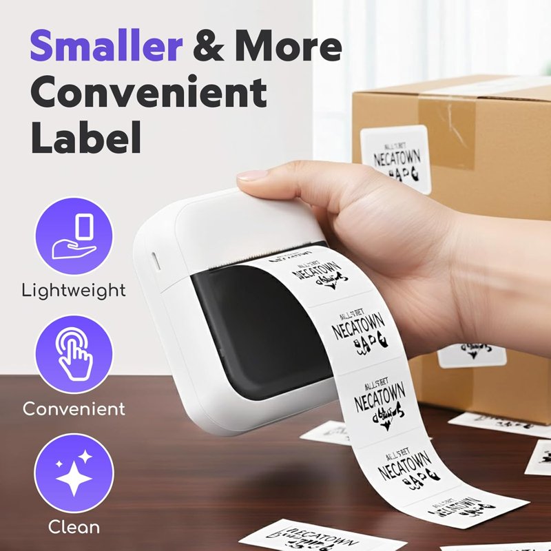 Mini Tattoo Stencil Printer & Thermal Label Printer with 20 Sheets - Inkless & Portable