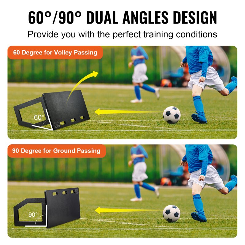 Portable Soccer Rebounder Board - Heavy-Duty 40" x 16" x 18", 2 Angles