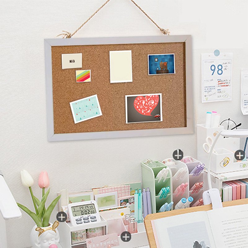 Double-Sided Cork Board for Wall 16x12 Inches Bulletin & Vision Display