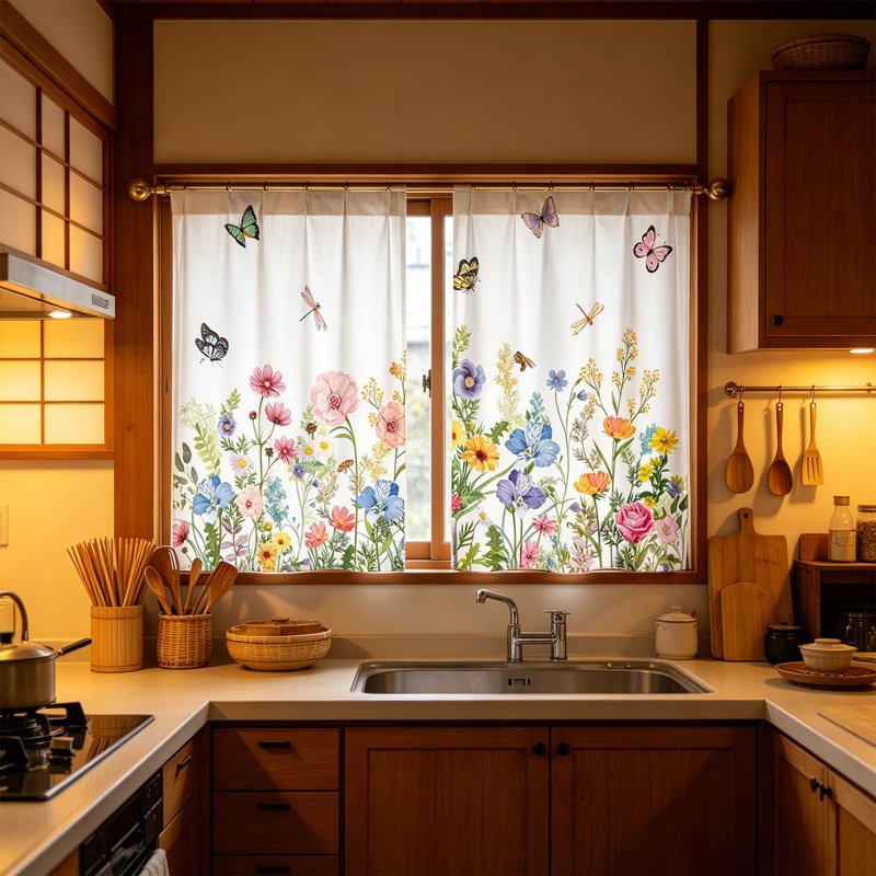Magnetic Door Curtain No Drill Room Divider for Kitchen Bedroom